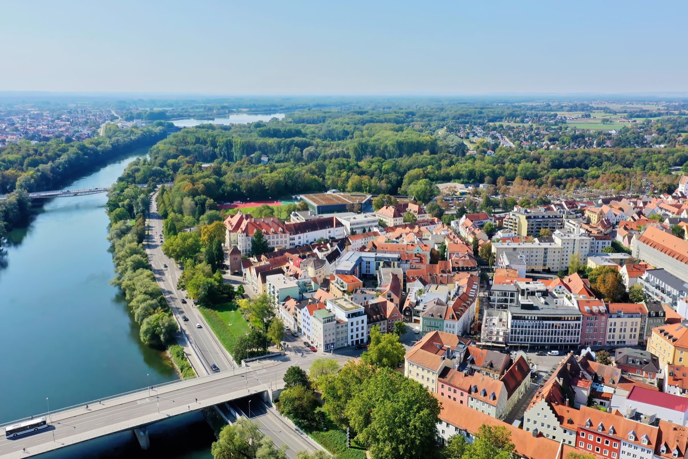 Luftaufnahme von Ingolstadt an der Donau
