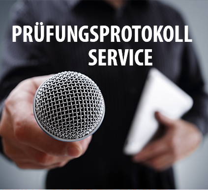 Druckservice für mündliche Prüfungsprotokolle